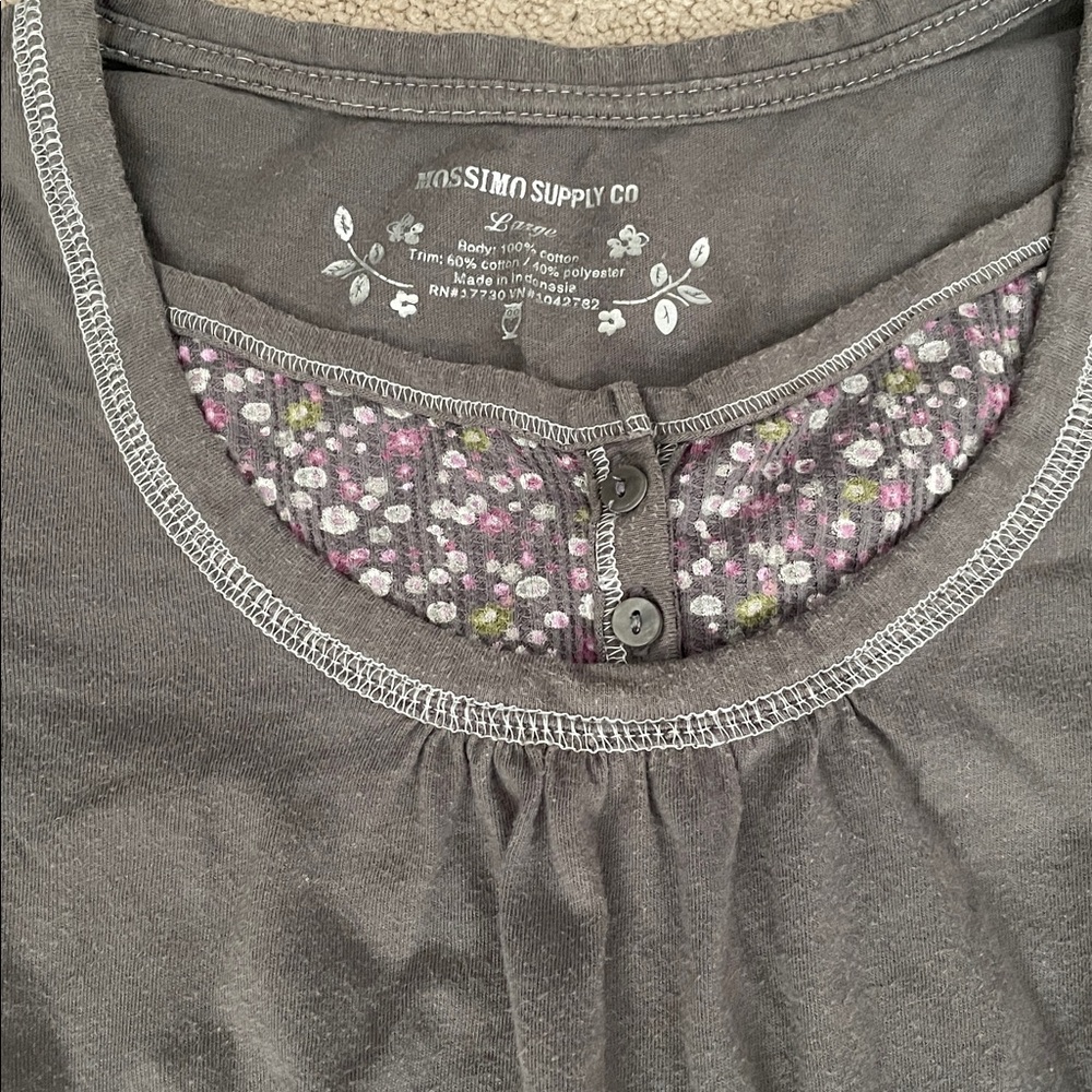 Mossimo Supply Co. Gray and Purple Long Sleeve Tee - Picture 2 of 3